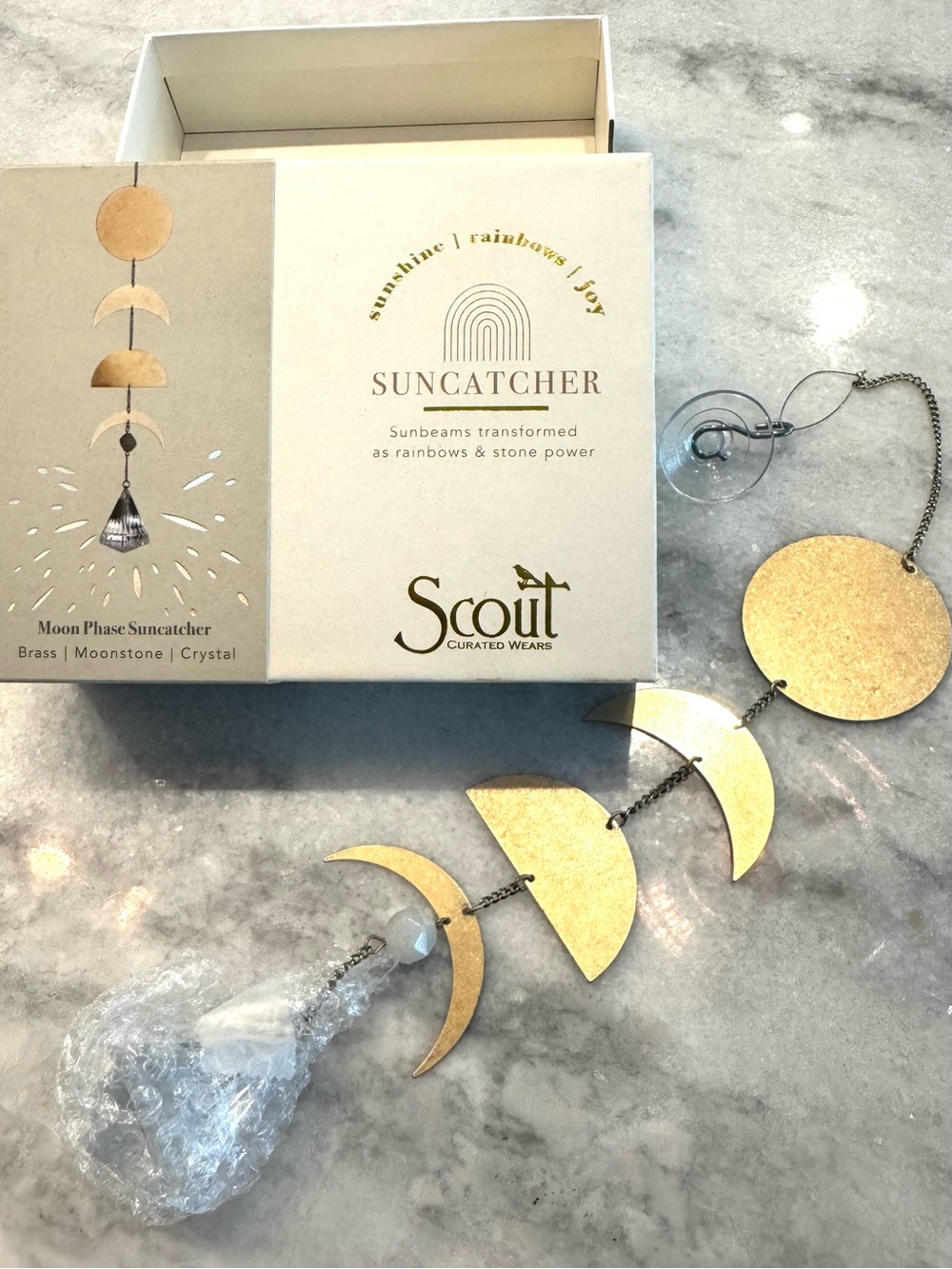 Scout Gold-Tone Moon Phase Suncatcher with Crystal Drop - Picture 4 of 4
